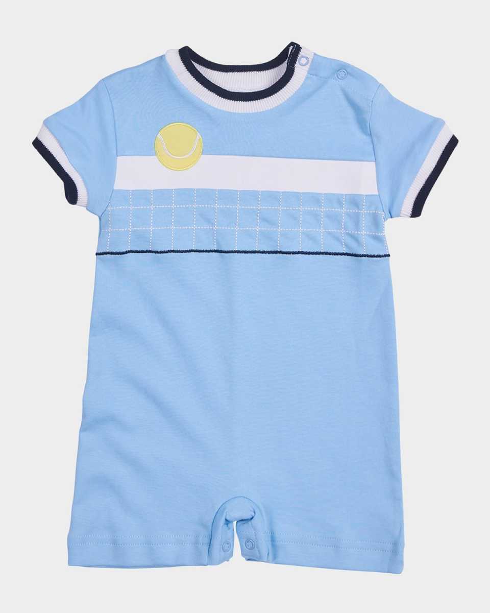 Boy's Tennis Ball and Net Knit Shortalls, Size 3M-